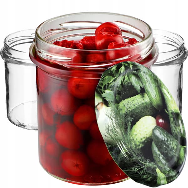 KADAX Avila muurauspurkit 350ml 50kpl 82mm + kannet "Cucumbers"