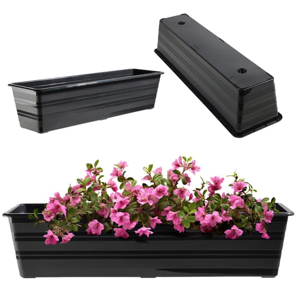 KADAX Balkonglåda 60 cm Blomkruka Blomkruka Balkong Antracit