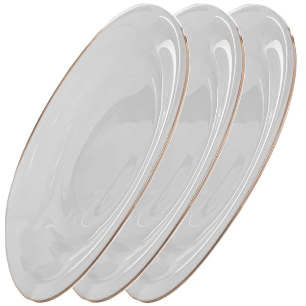 KADAX Desserttallrik 21,5 cm Tallriksset 3 delar Vitt guld set