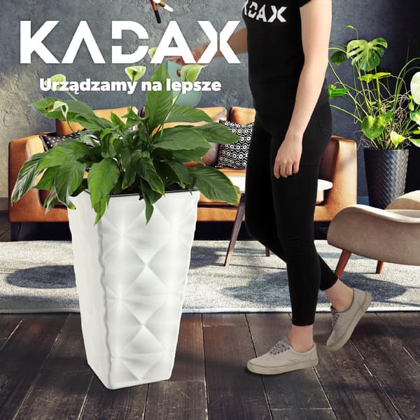 KADAX Blomkruka trädgårdskruka med blominsats stor hög terrass 56 cm vit