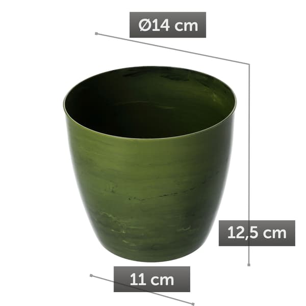 KADAX Urtepottedæksel 14cm Urtepotte Grøn Marmor Til Stue Blomsterfod