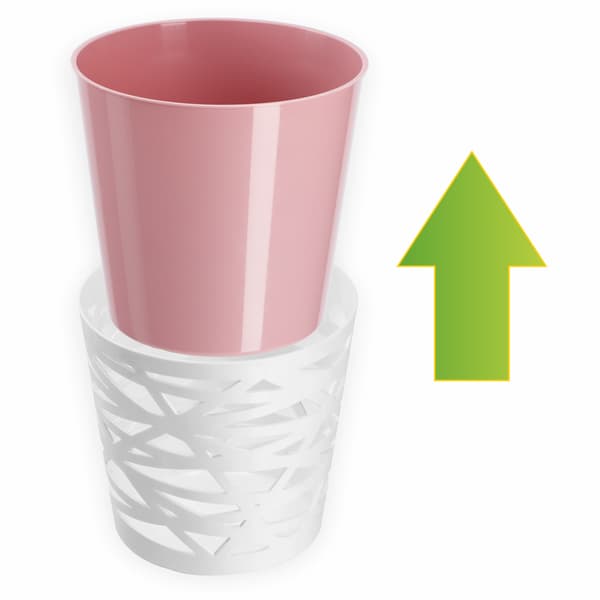 KADAX Urtepotte Plastik Lågindsats til Blomster og Planter 15 cm Pink