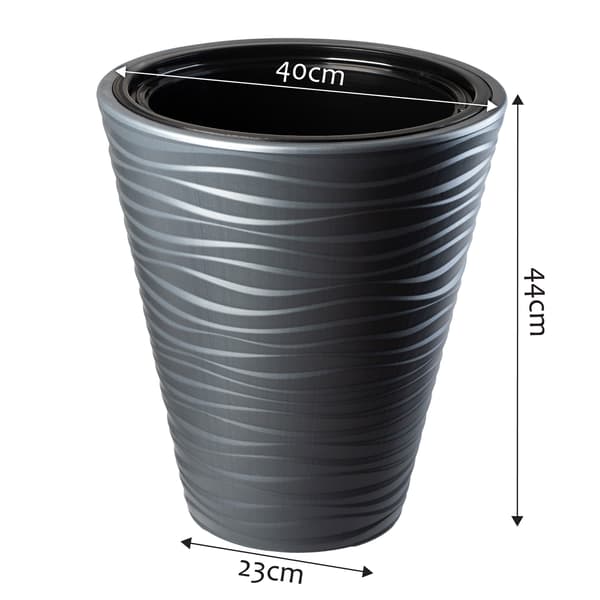 KADAX Urtepotte 40cm Låg med Indsats Antracit Plastik