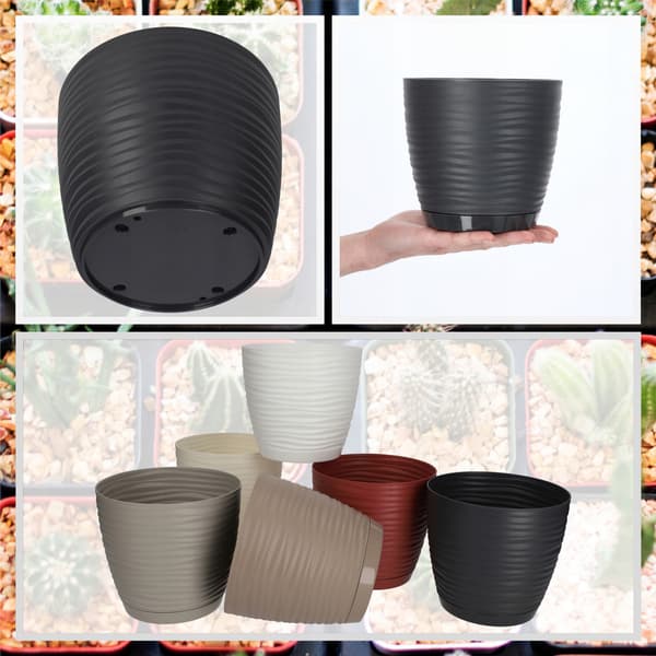 KADAX Blomkruka 15cm Rund Plast Blomkruka Antracit