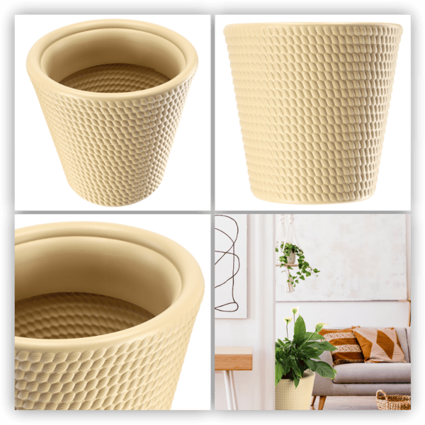 KADAX Urtepotte Plastik Rund 40 cm Beige