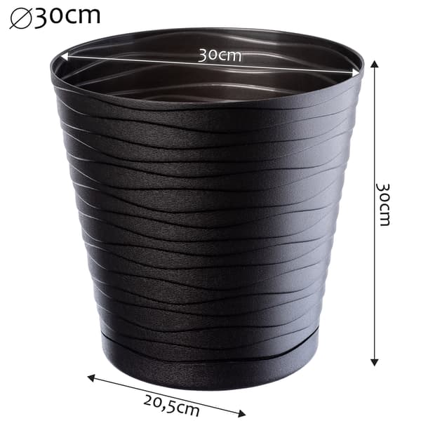 KADAX Urtepotte 30cm Plastik Urtepottedæksel med Stativ