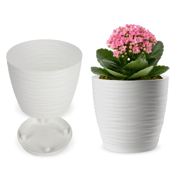 KADAX Blomkruka 13 cm Rund Plastblomkruka Vit