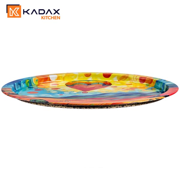 KADAX Dekorativ serveringsbakke, rund, stor, ballon, metal, 32,5 cm
