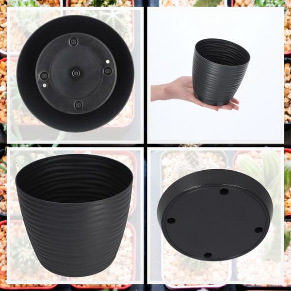 KADAX Urtepotte 13cm Rund Plastik Urtepotte Antracit