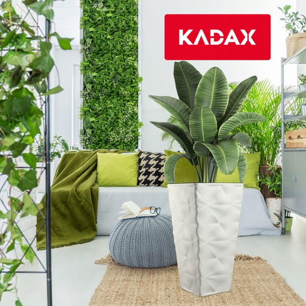 KADAX Blomkruka trädgårdskruka med blominsats stor hög terrass 56 cm vit