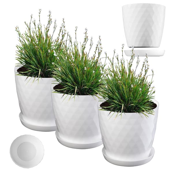 KADAX Blomkruka, Planter, Lock, 25 cm, Blomställning, Vit Plast, 3 st.
