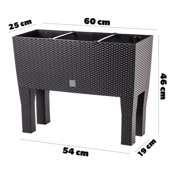 KADAX Blomkruka Trädgårdsplantering + Insats Blomlåda på Ben Brun 60cm