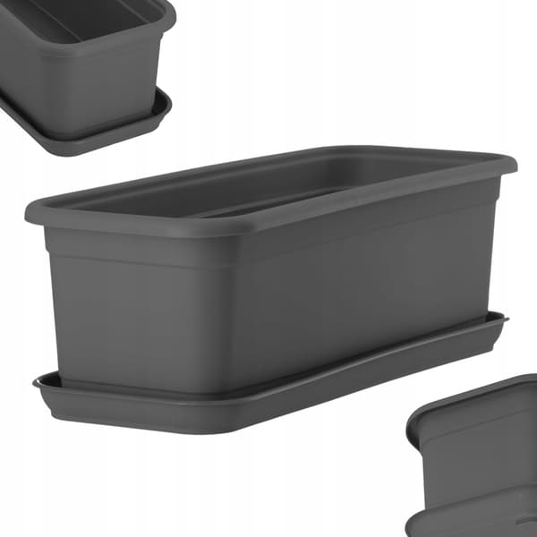 KADAX Urtepottestativ 40 cm Rektangulær Plastikbakke Antracit