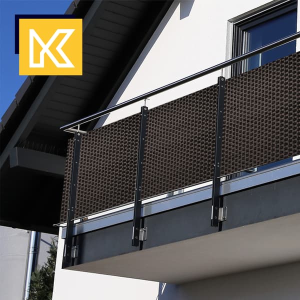 KADAX Technorattan altanoverdækning 1x7M sort måtte til altanterrassehegn premium