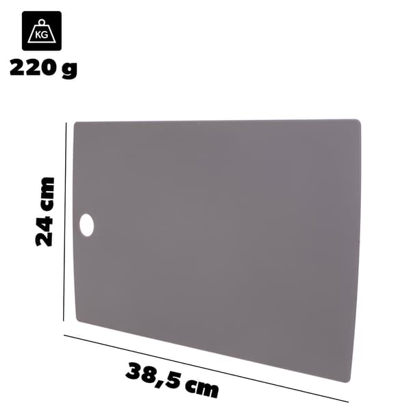 KADAX Slim Solid Plastic Køkken Skærebrætbakke Grå 38,5x24 cm
