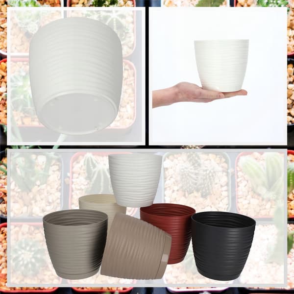 KADAX Urtepotte 13 cm Rund Plastik Urtepotte Hvid