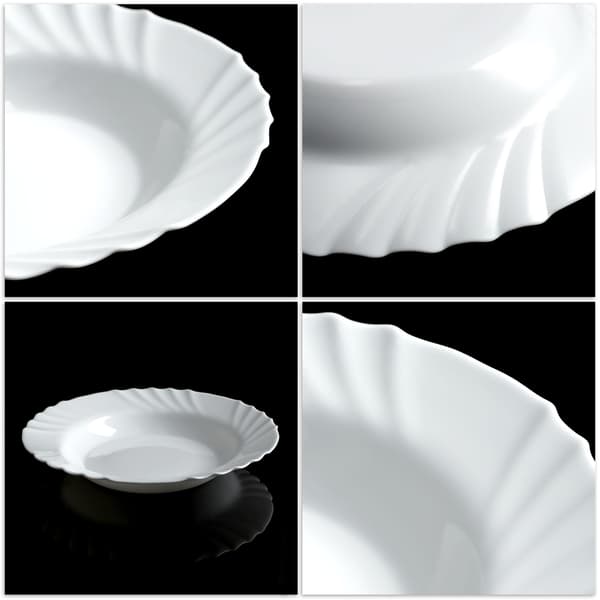 KADAX Djup middagstallrik 23 cm Set med 6 tallrikar Vita tallrikar