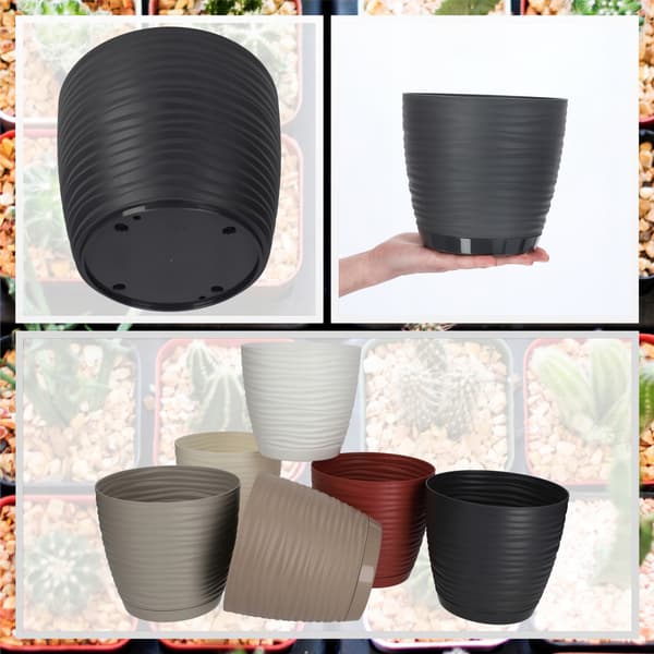 KADAX Urtepotte 17cm Rund Plastik Urtepotte Antracit