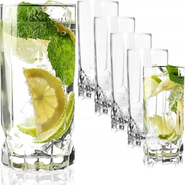KADAX Juomalasit 6 x 325 ml Vesi Korkea Lasisetti