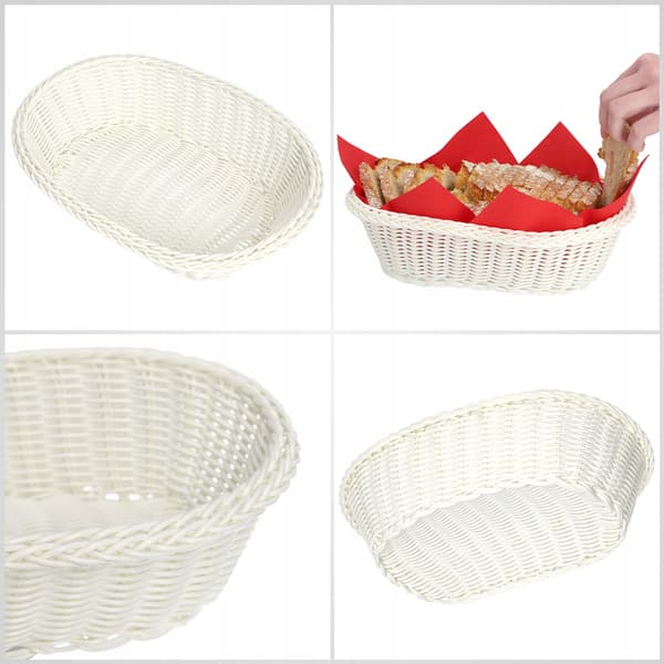 KADAX Korg för Bröd, Bestick, Kakor, Oval Grädde