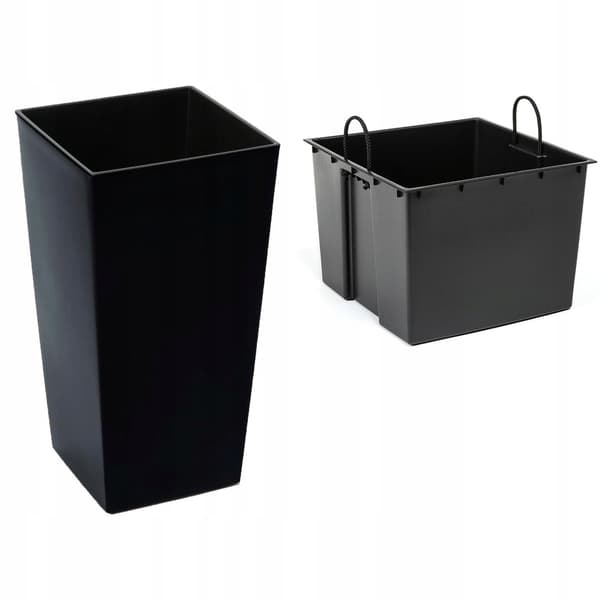 KADAX Urtepotte + Indsats Haveblomsterstativ Høj Sort Gloss 68cm