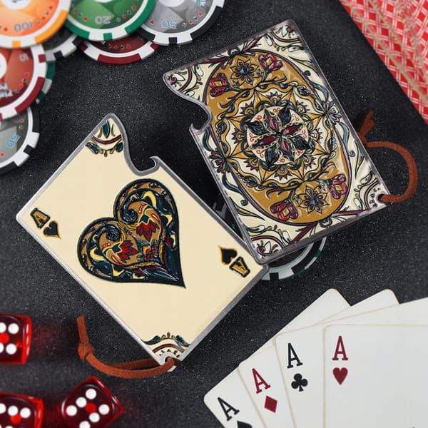KADAX Flasköppnare Ölflaska Metall Hjärter Ess Poker Presentkort