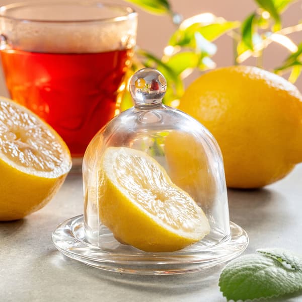 KADAX Glasbehållare för citron med lock för citron och tomat 2 st.
