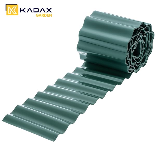 KADAX Plænekant Plast Bølgepap Palisade Grøn 9M x 15cm
