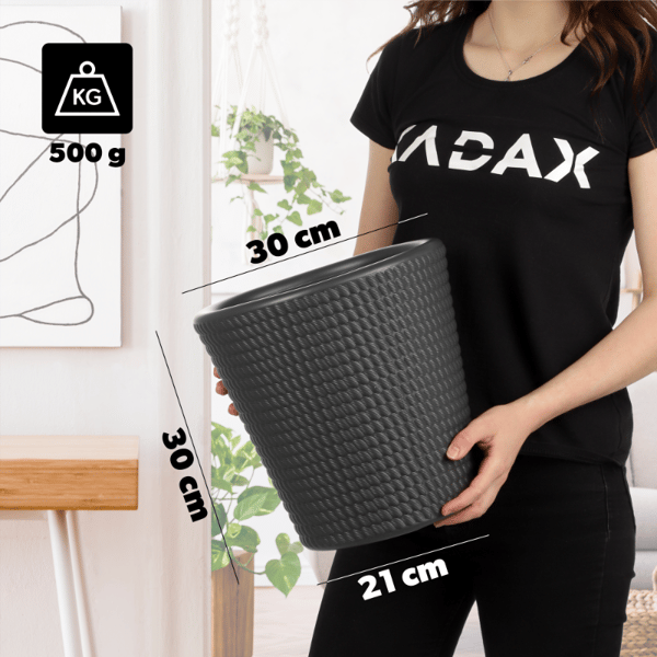 KADAX Urtepotte Plastik Rund 30 cm Antracit