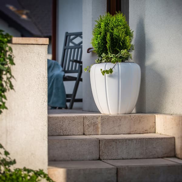 KADAX Blomkruka 40cm Lock med Insats Blomkruka Plast Vit