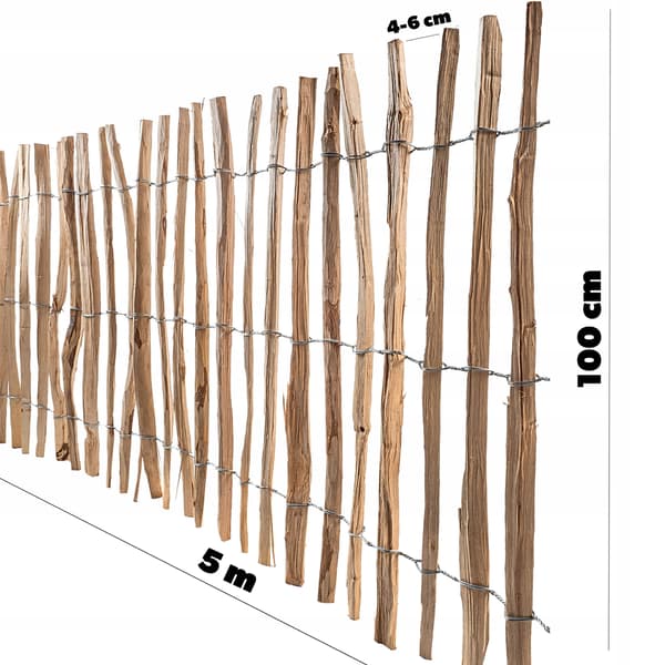 KADAX Hasselnøddehegn Oprullbart Beskyttende Havehegn 500x100 4-6cm