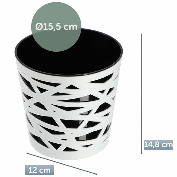 KADAX Urtepotte Plastik Lågindsats til Blomster og Planter 15 cm Sort