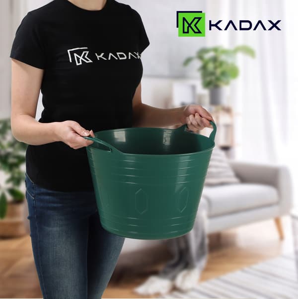 KADAX Tvättställ, Runt, Flexibelt Plastfat, 15L, Grön