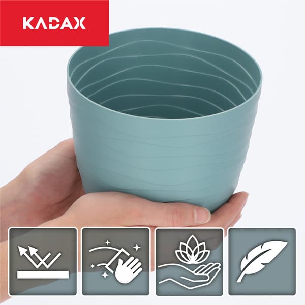 KADAX Urtepotte Låg Grøn Rund 15cm Plast