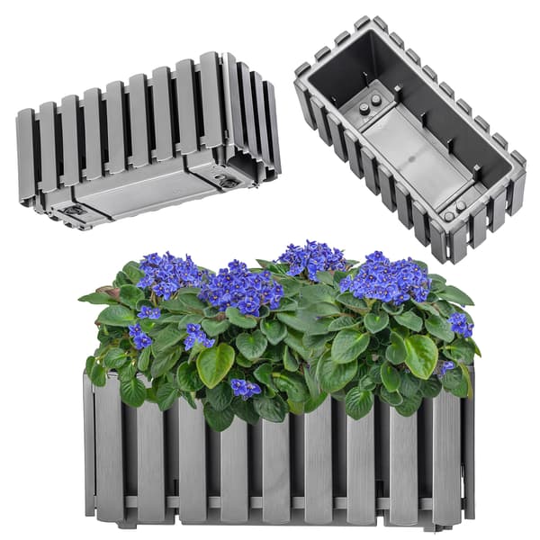 KADAX Balkonglåda Blomkruka 38x18x16,5 cm Grå Balkong