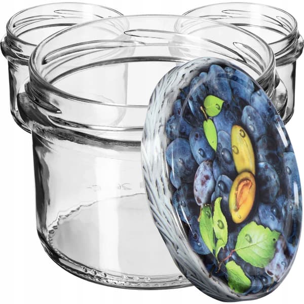 KADAX Tartu säilöntäpurkit 235ml 50kpl 82mm + "Plum" kannet