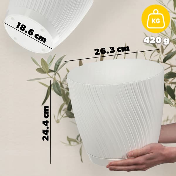 KADAX Blomkruka med blomställning, lock, rund skål, 27 cm, vit