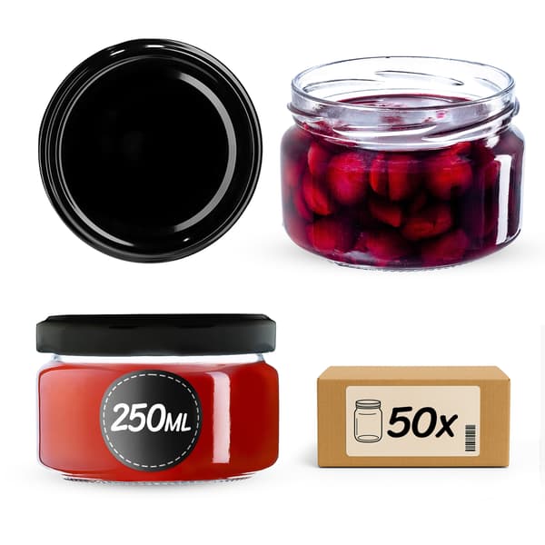 KADAX 50x säilöntäpurkki 250ml + kansi Fi82 hunajaa