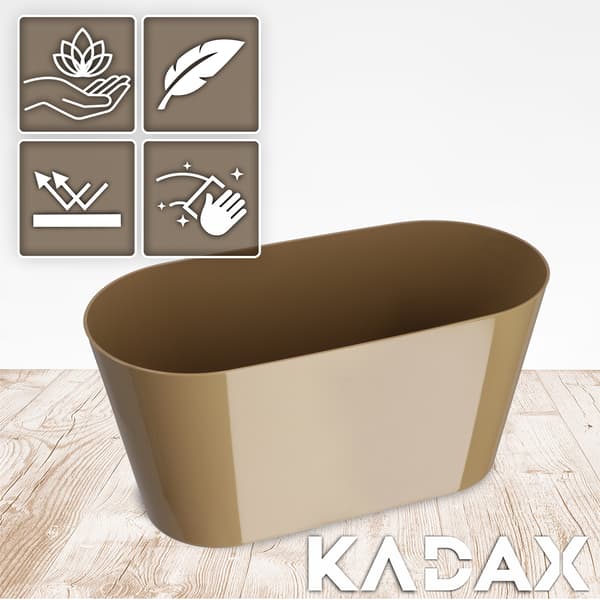 KADAX Urtepotte, Urtepotte, Plastlåg, 27 cm, Blomsterfod, Balkon, Beige