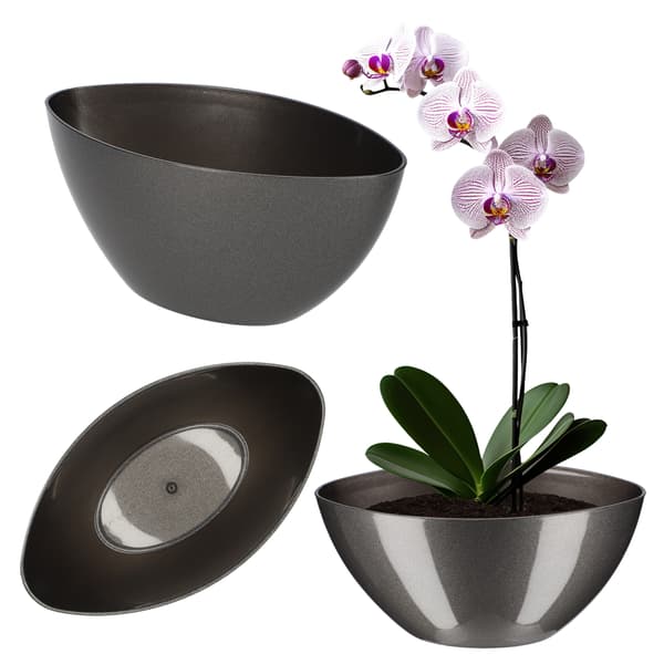 KADAX Blomkruka 21cm Oval Blomkruka Plast Grafit