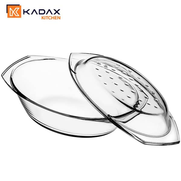 KADAX Oval Glasugnsform med Lock 2,9 L
