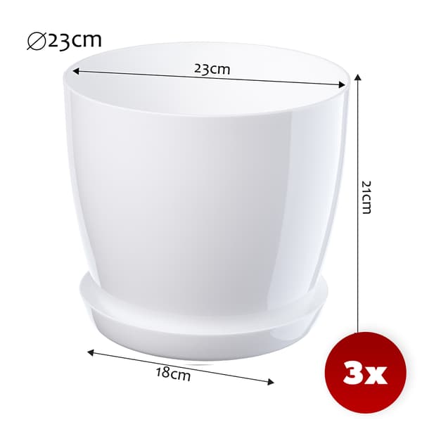 KADAX Blomkruka, Planter, Lock, 23 cm, Blomställning, Vit Plast, 3 st.