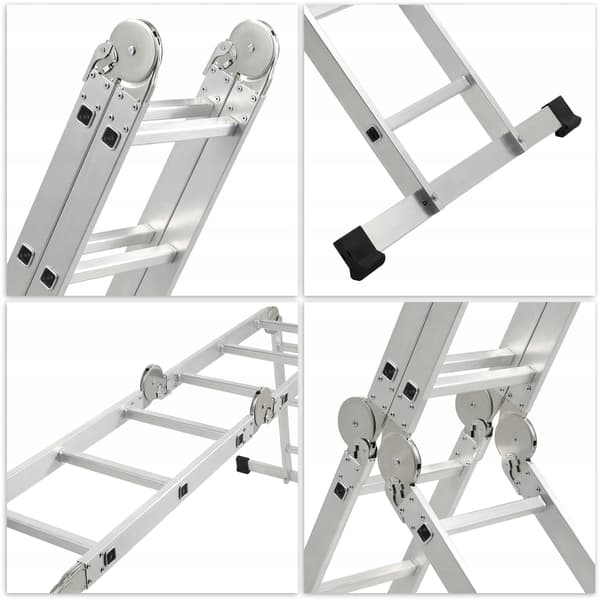 KADAX Aluminium Husholdningsstige 4x3 Foldbar Multifunktionsstige 150kg