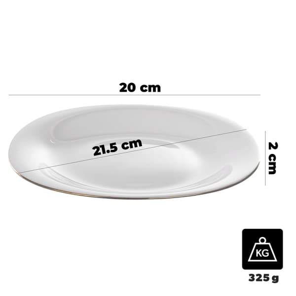 KADAX Desserttallrik 21,5 cm Vitguldsglas Flat Tårtfat