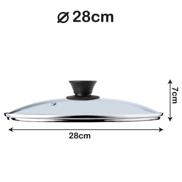KADAX Glaslåg 28 cm Universal Varmebestandigt Gryde- og Pandedæksel
