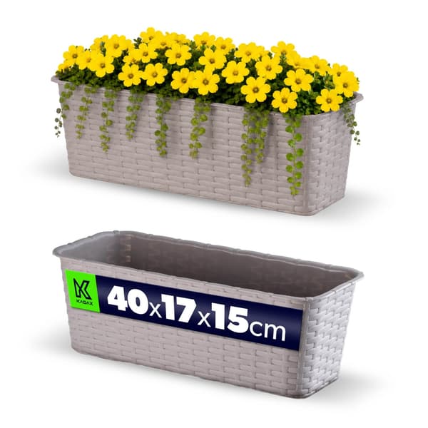 KADAX Balkonglåda 40 cm Blomkruka Blomkruka Balkong Blomställ Karamell