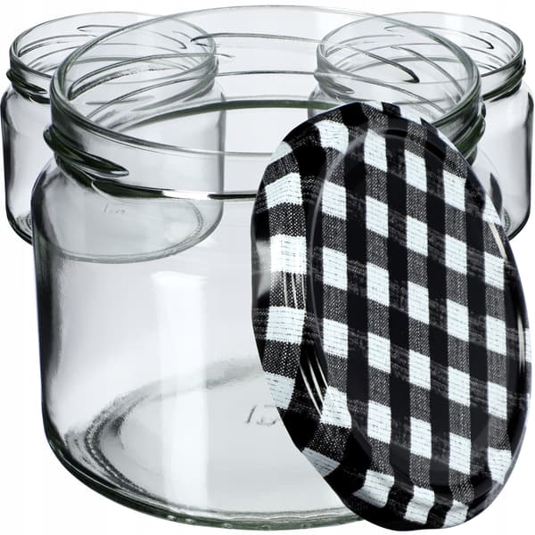 KADAX Sonka muurauspurkit 330ml 10kpl 82mm + "Black Lattice" kansi