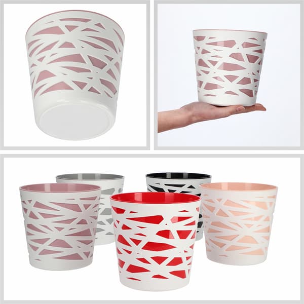 KADAX Urtepotte Plastik Lågindsats til Blomster og Planter 15 cm Pink