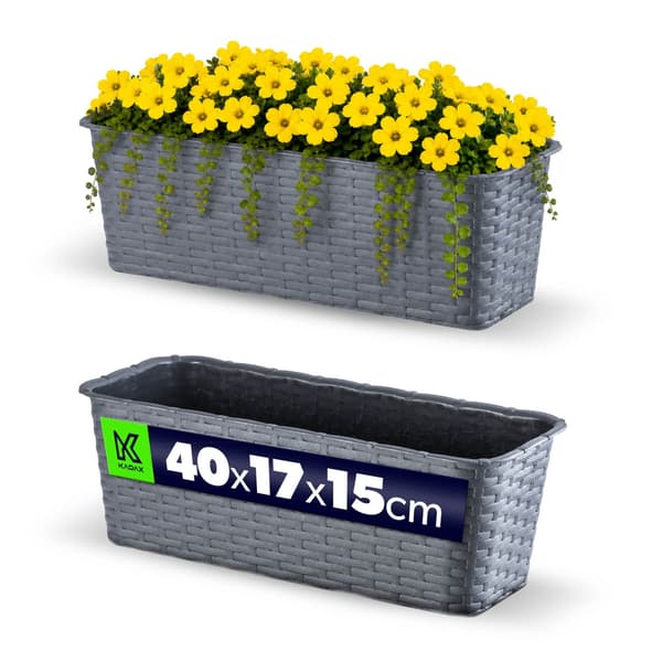 KADAX Balkonkasse 40 cm Urtepotte Urtepotte Balkon Grafit