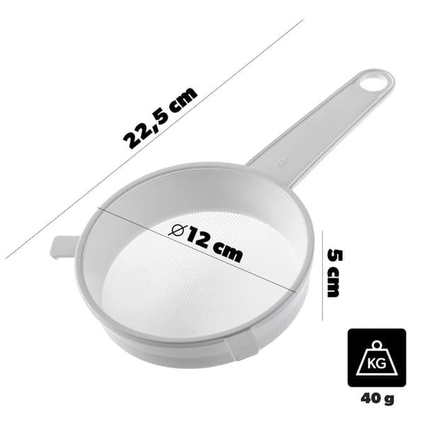 KADAX Tät sil för mjöl, mjölk, florsocker, kök, plast, 12 cm 120 mm